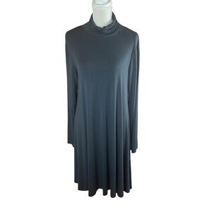 Chadwicks of Boston Turtleneck A-line Long Sleeve Black Knit Dress Size Large